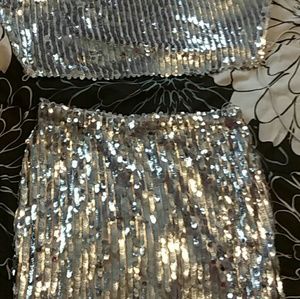 Sequin crop w/ top